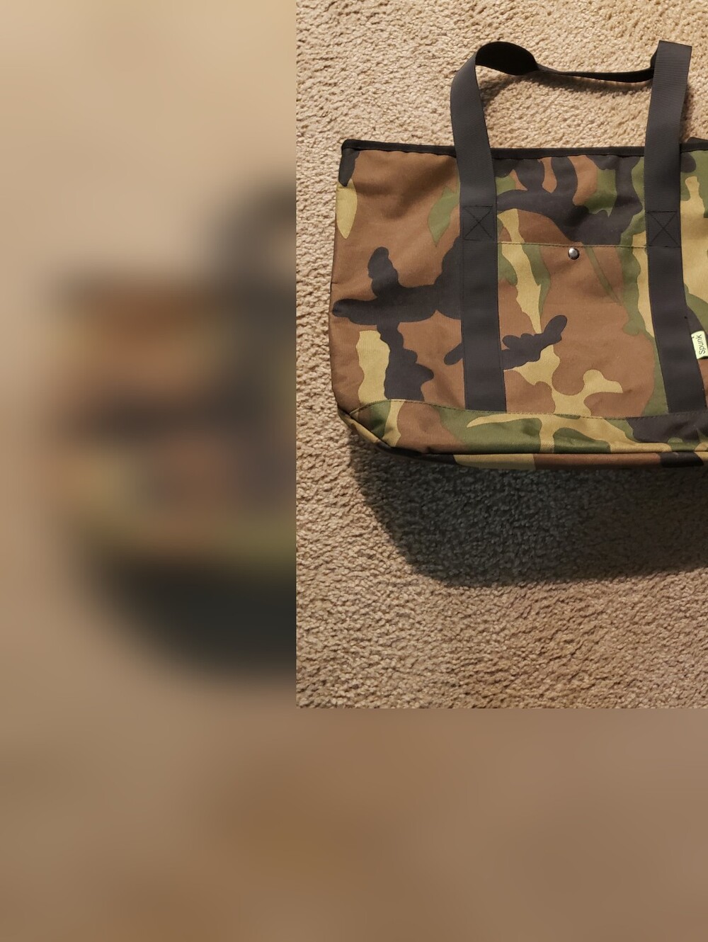 Camouflage Military-Style Field Tote Bag in Woodland Camo